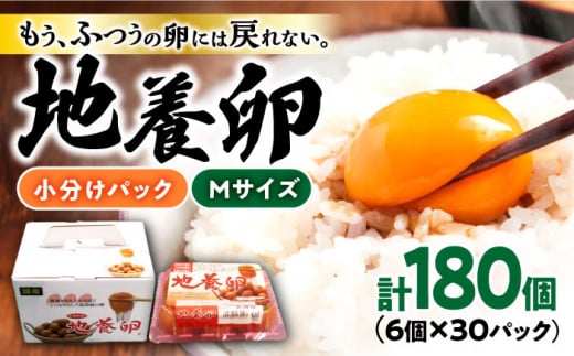 最高級 卵 地養卵 Mサイズ 計180個（6個×30パック） 長崎県産 西海市 たまご 卵 玉子 タマゴ 鶏卵 オムレツ 卵かけご飯 朝食 料理 人気 卵焼き＜垣山養鶏園＞ [CBB013]