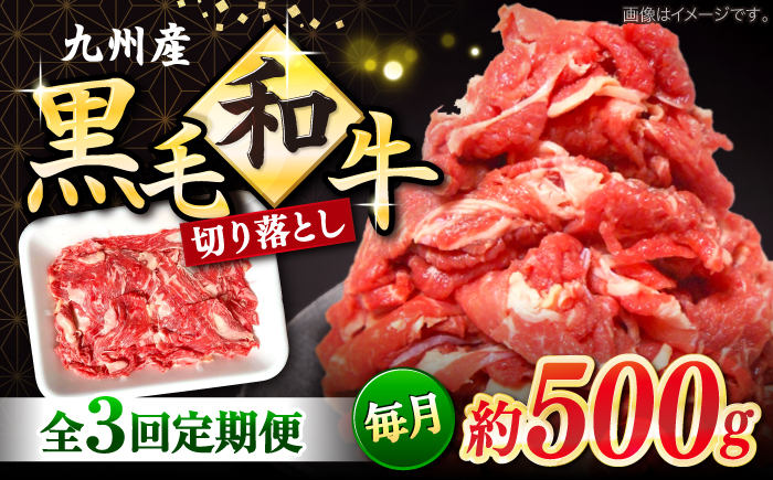 【3回定期便】長崎県産 黒毛和牛 切り落とし 約500g＜宮本畜産＞ [CFA050]