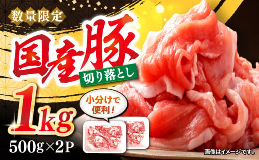 切り落とし 長崎県産 豚 切り落とし 約1kg（約500g×2パック） 豚肉 ブタ 豚肉 切り落とし 国産豚 きりおとし 切り落とし 小分け  ＜宮本畜産＞ [CFA003]