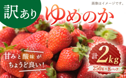 【先行予約】【数量限定】【 訳あり 】 ゆめのか 苺 約2kg （250g×4パック×2箱）＜川原農園＞ [CDR005]