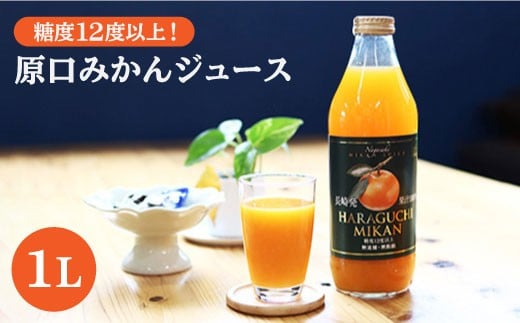 みかん ジュース 【糖度12度以上！】 原口みかん ジュース 1L ジュース みかんジュース 飲料 原口みかん 果汁100％ ジュース 贈答 贈り物 ギフト プレゼント お中元 お歳暮 ＜大島造船所 農産グループ＞ [CCK014]