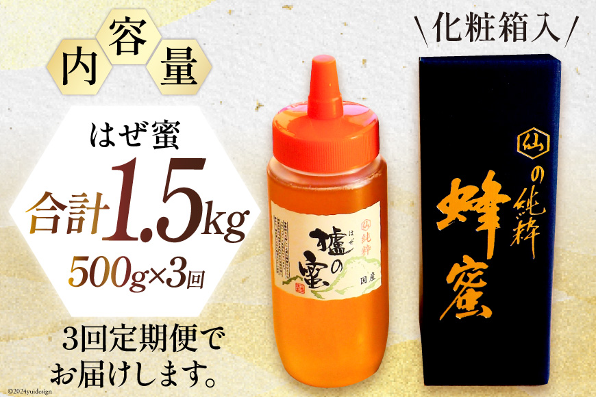 3回 定期便 国産 はちみつ 500g はぜ蜜 [村木養蜂場 長崎県 雲仙市 item1816] 蜂蜜 ハチミツ 櫨蜜 ハゼ蜜 ハニー