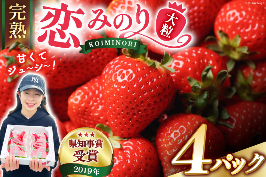 【期間限定発送】 いちご 恋みのり 大粒 1kg以上 [キチ・フィールド 長崎県 雲仙市 item1715] イチゴ 苺 果物 フルーツ 完熟 ストロベリー 長崎県産 季節限定