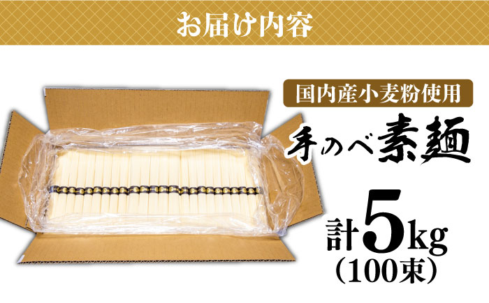 【手のべ陣川】熟成麺 島原 手延べ そうめん 5kg / L-100 / 化粧箱 そうめん 島原そうめん 手延べ 麺 素麺 / 南島原市 / ながいけ [SCH026]