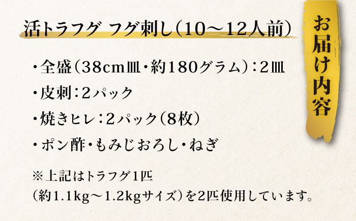 【長崎県産】活トラフグ フグ刺し Wセット（10〜12人前）  / ふぐ 刺身 南島原市 / ながいけ [SCH032]