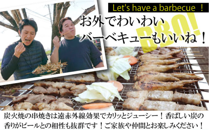 【12回定期便】国産 焼き鳥セット 豚バラ 30本 / やきとり ヤキトリ 焼鳥 串セット 国産 冷凍 小分け / 南島原市 / ふるさと企画 [SBA092]