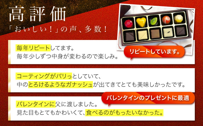 【2027年2月〜発送】ボンボンショコラ 10個入り / チョコ チョコレート ちょこれーと お土産 お菓子 バレンタイン / 南島原市 / 本田屋かすてら本舗 [SAW032]
