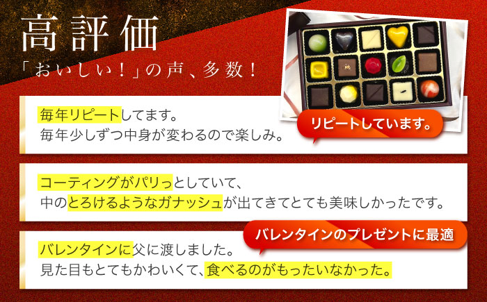 【2027年2月〜発送】ボンボンショコラ 15個入り / チョコ チョコレート ちょこれーと お土産 お菓子 バレンタイン / 南島原市 / 本田屋かすてら本舗 [SAW033]