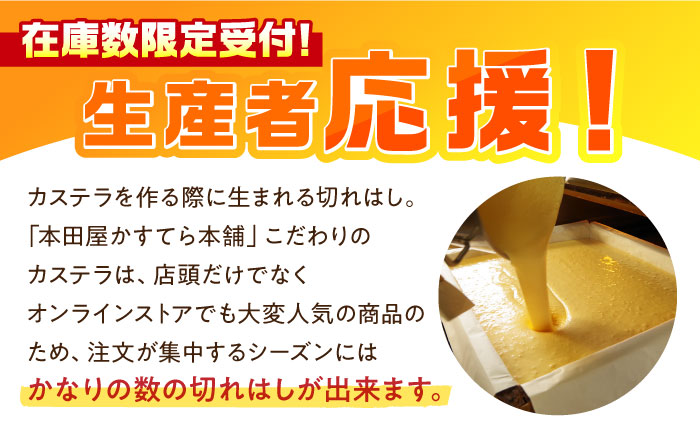 【訳あり】特製 長崎 カステラ 切れはし 5本 セット　(約350g×5本) / 南島原市 / 本田屋かすてら本舗 [SAW058]