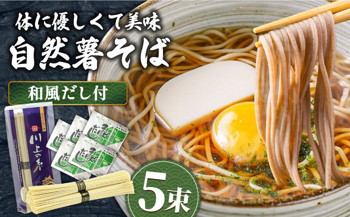 【2025年1月中旬より順次発送】手延べ自然薯 そば 250g（2〜3人前）和風だし付 / 蕎麦 そば ソバ 乾麺 麺 自然薯 2000円 2000 / 南島原市 / 川上製麺 [SCM018]