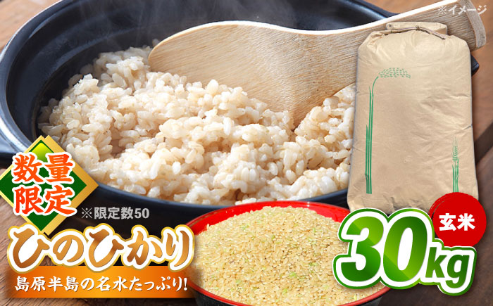 【数量限定】ひのひかり 玄米 30kg 1袋 / 米 こめ コメ げんまい / 南島原市 / ながさき南部生産組合 [SBW027]