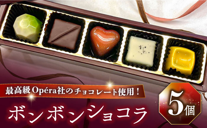 【2025年2月〜発送】ボンボンショコラ 5個入り / チョコ チョコレート ちょこれーと お土産 お菓子 バレンタイン / 南島原市 / 本田屋かすてら本舗 [SAW031]