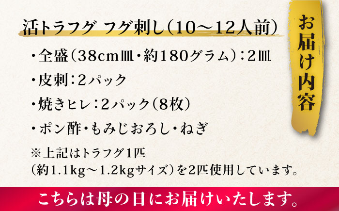 【母の日にお届け！】活トラフグ フグ刺し Wセット（10〜12人前）  / ふぐ フグ 河豚 トラフグ ふぐ刺し / 南島原市 / ながいけ [SCH068]