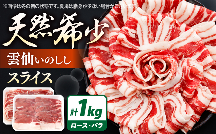 猪肉 スライス 1kg 雲仙いのしし / 肉 イノシシ ジビエ いのしし 焼肉 ぼたん鍋 切り落とし / 南島原市 / もりのめぐみ [SDB011]