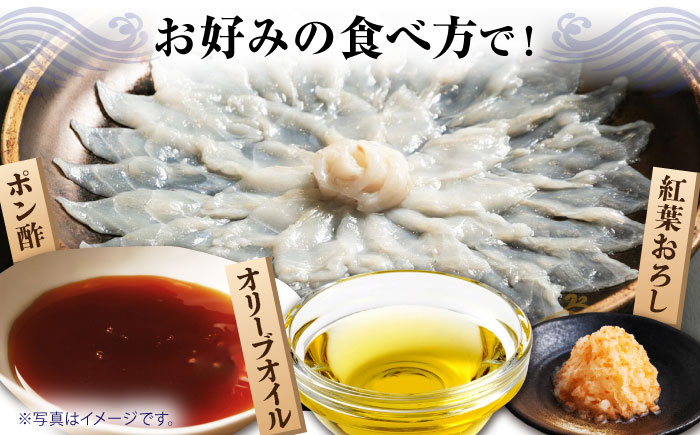 【新鮮！贅沢おつまみ】とらふぐ 刺身 トラフグのてっさ（大皿/200g）×1枚/ とらふぐ 刺身 紅葉おろし トラフグ ふぐ フグ 河豚 刺し身 ふぐ刺し / 南島原市 / 株式会社 FUKUNOTANE [SFJ037]