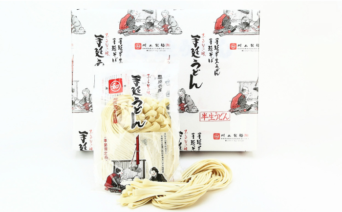 【年末限定】手延べ 半生うどん 60食 300g×20袋  / うどん 麺 手延べうどん / 南島原市 / 川上製麺 [SCM052]