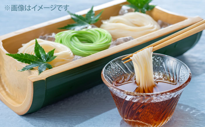 【まるで鍼のような繊細さ】鍼灸素麺 6束×4箱 / そうめん 麺 食べ比べ 乾麺 よもぎ / 南島原市 / 有限会社たなか物産 [SDY032]