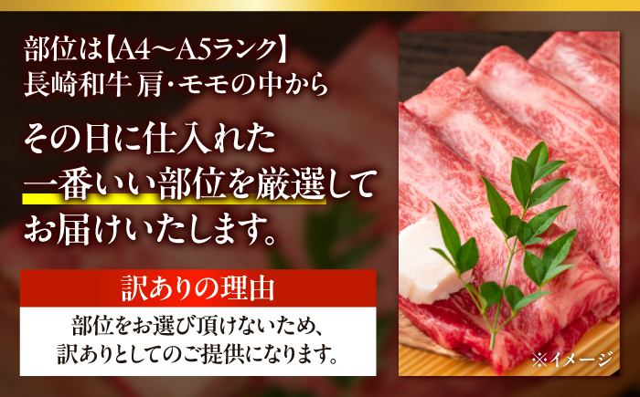 【訳あり】A4〜A5 長崎和牛 赤身 霜降り しゃぶしゃぶ・すき焼き用 600g / 牛肉 ぎゅう肉 和牛 / 南島原市 / 株式会社MEAT PLUS [SHG005]