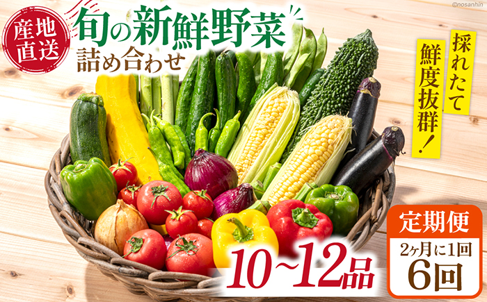 【6回定期便】2ヵ月に1回 新鮮 「旬の野菜・フルーツ」 詰め合わせ セット（10品〜12品）/ 野菜 定期便 やさい 定期便 野菜セット やさいセット 春野菜 夏野菜 秋野菜 冬野菜 旬新鮮 / 南島原市 /長崎県農産品流通合同会社 [SCB096]