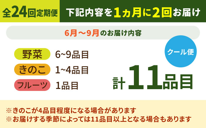 【毎月24回コース】豪華！野菜 セット 15品目以上 24回 定期便  / 野菜 フルーツ きのこ 詰め合わせ 南島原市 / 吉岡青果 [SCZ003]