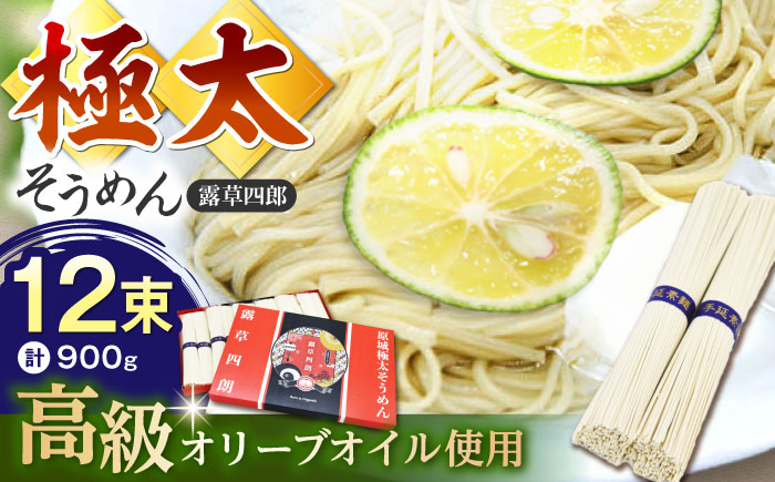 原城 極太そうめん 露草四朗 900g（75g×12束） / そうめん 島原そうめん 手延べ 麺 素麺 / 南島原市 / 銀之霊泉 [SFW002]