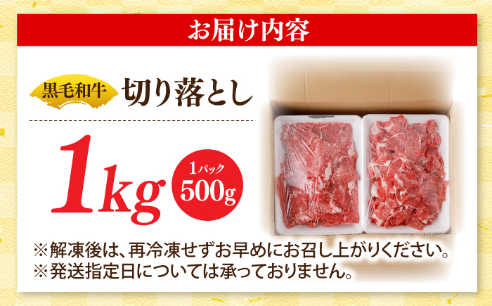 国産 黒毛和牛 熟成肉 切り落とし計1kg（500g×2パック）/ 小分け 国産牛 お肉 牛肉 切落し 冷凍 焼肉 すき焼き / 南島原市 / ふるさと企画 [SBA093]