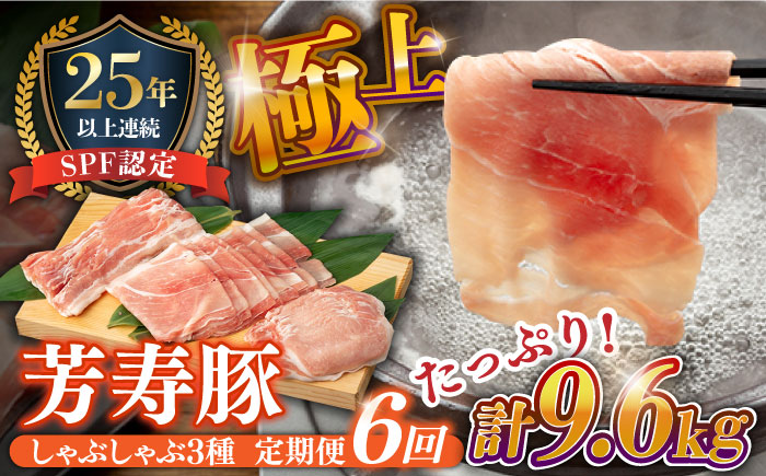 【6回定期便】SPF豚 極上 拘りの芳寿豚堪能しゃぶしゃぶセット 計1600g / 豚肉 定期便 ほうじゅとん SPF豚 spfポーク 小分け バラ しゃぶしゃぶ / 南島原市 / 芳寿牧場 [SEI015]