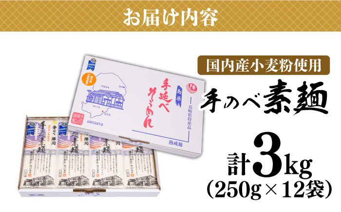 【手のべ陣川】 島原 手延べ そうめん 3kg / SC-35/ 袋入 そうめん 島原そうめん 手延べ 麺 素麺 / 南島原市 / ながいけ [SCH017]