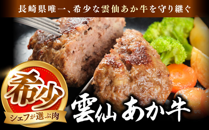 【希少】雲仙 あか牛 ハンバーグ 3個 (150g×3個) / 加熱済 国産 長崎和牛 牛 牛肉 加工品 冷凍 / 南島原市 / 株式会社高田牧場 [SGQ004]
