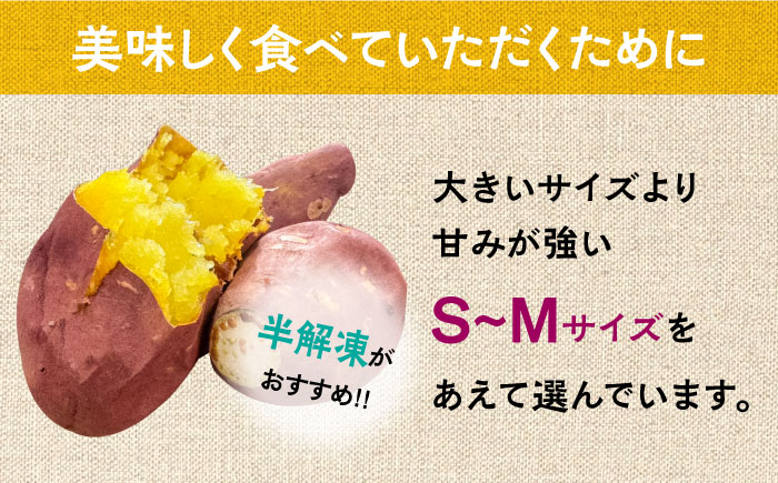 【お試し】【ねっとり甘い熟成サツマイモ】冷凍焼き芋（紅はるか） 3本(S～M) / さつまいも やき芋 冷凍 小分け 個包装 / 南島原市 / 池田海陸物産 [SEW005]