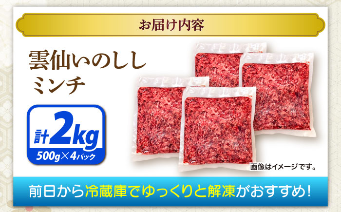 猪肉 ミンチ 2kg 雲仙いのしし / ひき肉 肉 イノシシ ジビエ いのしし ハンバーグ / 南島原市 / もりのめぐみ [SDB013]