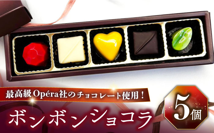 【2025年2月〜発送】ボンボンショコラ 5個入り / チョコ チョコレート ちょこれーと お土産 お菓子 バレンタイン / 南島原市 / 本田屋かすてら本舗 [SAW031]