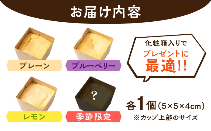 【種類豊富な詰め合わせスイーツ】チーズケーキ 4種セット / ちーずけーき お菓子 贈り物 おやつ ギフト お取り寄せ 人気 誕生日 個包装 / 南島原市 / Hand Made Cake WISSH [SCF001]