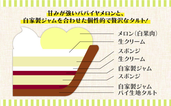 【2025年4月〜発送】【サクサク生地】南島原産パパイヤメロンのタルト / タルト メロン めろん 18cm / 南島原市 / アトリエジジ [SAA026]