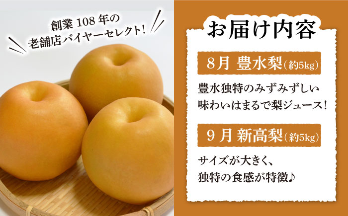 【2025年8月〜発送】【2回定期便】南島原市産！梨 食べ比べ / 梨 なし ナシ 果物 フルーツ 豊水梨 新高梨 / 南島原市 / ながいけ [SCH046]