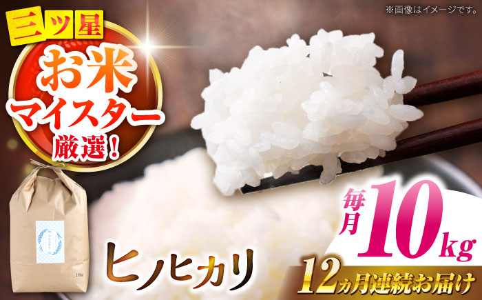 米【南島原市産ヒノヒカリ】10kg×12回 定期便 / ひのひかり 米 お米 こめ コメ 精米 精米 白米 お米 ライス ごはん 米 こめ ご飯 国産 お取り寄せ  / 南島原市 / 林田米穀店 [SCO007]