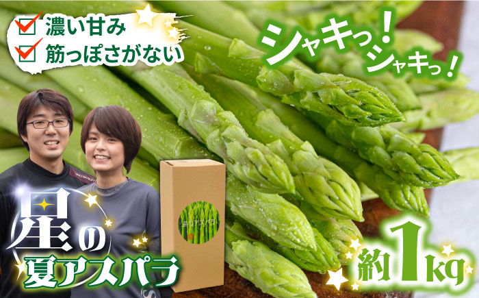 【2026年5月下旬～発送】【数量限定】甘い！柔らかい！【星のアスパラ】厳選 グリーン アスパラガス 約1kg / アスパラ あすぱら あすぱらがす 採れたて 新鮮 旬 産地直送 野菜 2L・L・Mサイズ  ミックス / 南島原市 / ほしのYA [SEY001]