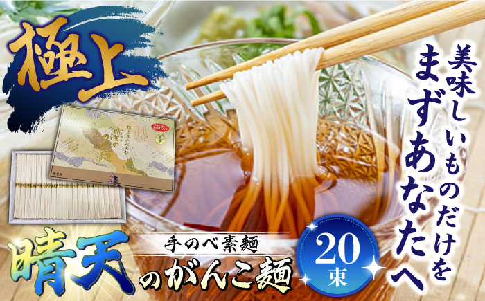 極上手のべ素麺「晴天のがんこ麺」50g×20束入 1kg / そうめん 島原そうめん 手延べ 麺 素麺 / 南島原市 / 入江商店素麺本舗 [SFX001]