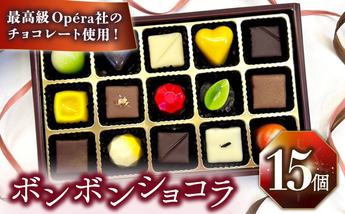 【2025年2月〜発送】ボンボンショコラ 15個入り / チョコ チョコレート ちょこれーと お土産 お菓子 バレンタイン / 南島原市 / 本田屋かすてら本舗 [SAW033]