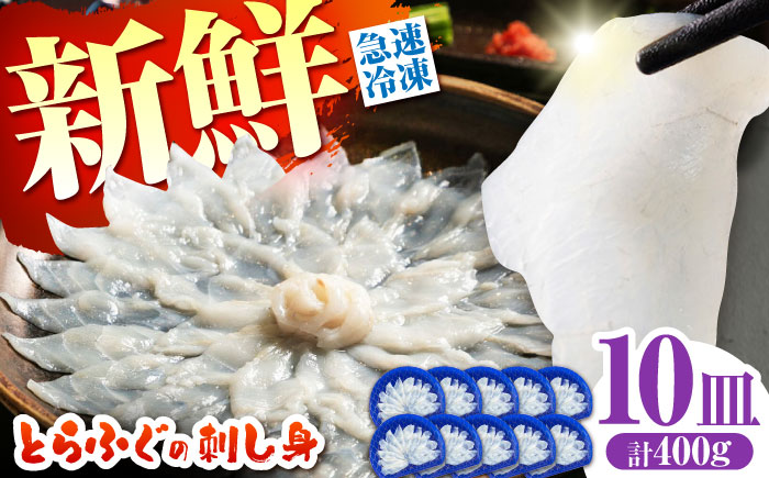 【新鮮！贅沢おつまみ】ふぐ 刺身 ふぐ刺し（小皿/40g）×10枚 / とらふぐ 刺身 紅葉おろし トラフグ ふぐ フグ 河豚 刺し身 ふぐ刺し / 南島原市 / 株式会社 FUKUNOTANE [SFJ036]