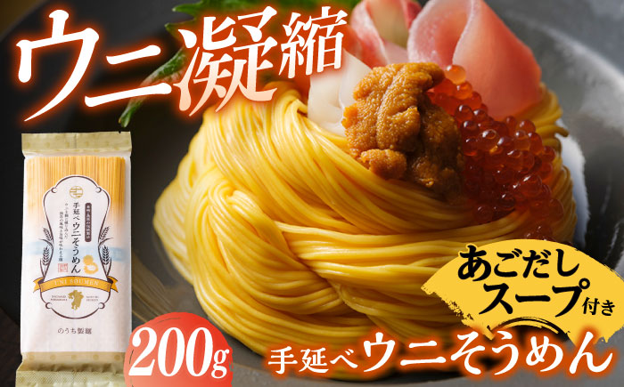 手延べウニそうめん 200g あごだしスープ付 / そうめん 素麺 麺 乾麺 うに ウニ 雲丹 / 南島原市 / のうち製麺 [SAF011]