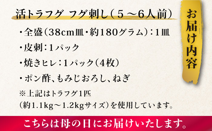 【母の日にお届け！】活トラフグ フグ刺し（５〜6人前）  / ふぐ フグ 河豚 トラフグ ふぐ刺し / 南島原市 / ながいけ [SCH065]