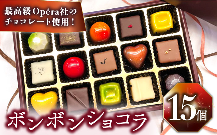 【2025年2月〜発送】ボンボンショコラ 15個入り / チョコ チョコレート ちょこれーと お土産 お菓子 バレンタイン / 南島原市 / 本田屋かすてら本舗 [SAW033]