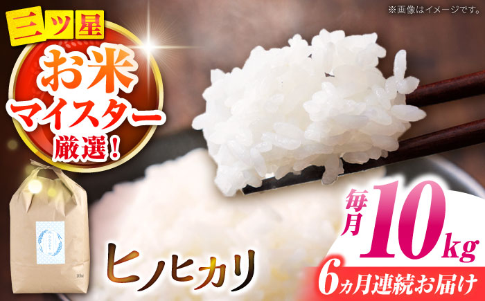【南島原市産ヒノヒカリ】10kg×6回 定期便 / ひのひかり 米 お米 こめ コメ 精米 / 南島原市 / 林田米穀店 [SCO002]