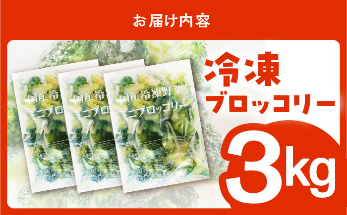 たっぷり 冷凍 ブロッコリー 3kg（1kg × 3袋） / ブロッコリー ぶろっこりー 野菜 やさい 小分け 冷凍 / 南島原市 / 池田海陸物産 [SEW007]