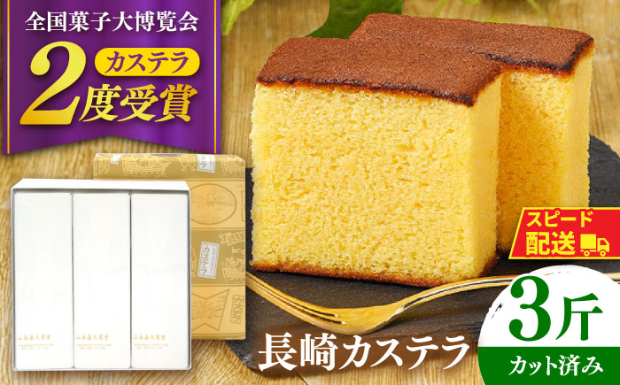 【内閣総理大臣賞・名誉総裁賞受賞】カステラ 3斤 / かすてら お菓子 おやつ 長崎かすてら 長崎カステラ / 南島原市 / 山本喜久栄堂 [SAL004]