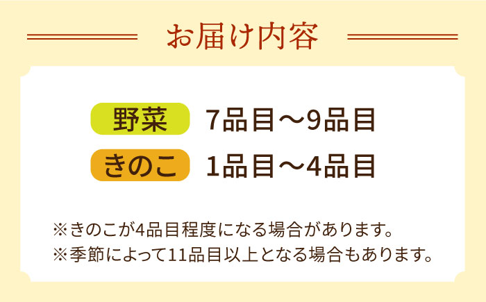  新鮮野菜・キノコ 10品目以上詰め合わせ / 野菜 やさい きのこ キノコ 詰め合わせ セット / 吉岡青果 / 南島原市 [SCZ004]