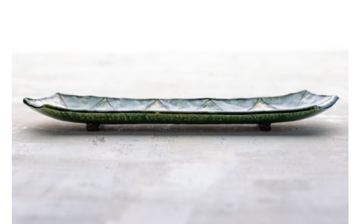 織部 皿 変形六角長皿 ペア 織部釉 [抱星窯 長崎県 東彼杵町 hs42bag390010] 土物 長皿 グリーン 濃緑