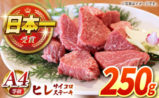 【農場直営/A4ランク】長崎和牛ヒレサイコロステーキ 250g 赤身 希少部位 ヒレ ステーキ ヒレ肉 フィレ 大人気 日本一 【焼肉音琴】 [BCT011]