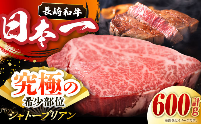 長崎和牛 シャトーブリアン 約600g (150g×4枚) / ヒレステーキ ヒレ ひれ フィレ ステーキ すてーき シャトーブリアン シャトー  希少部位 牛肉 長崎和牛/東彼杵町/黒牛 [BBU032] 100000 10万